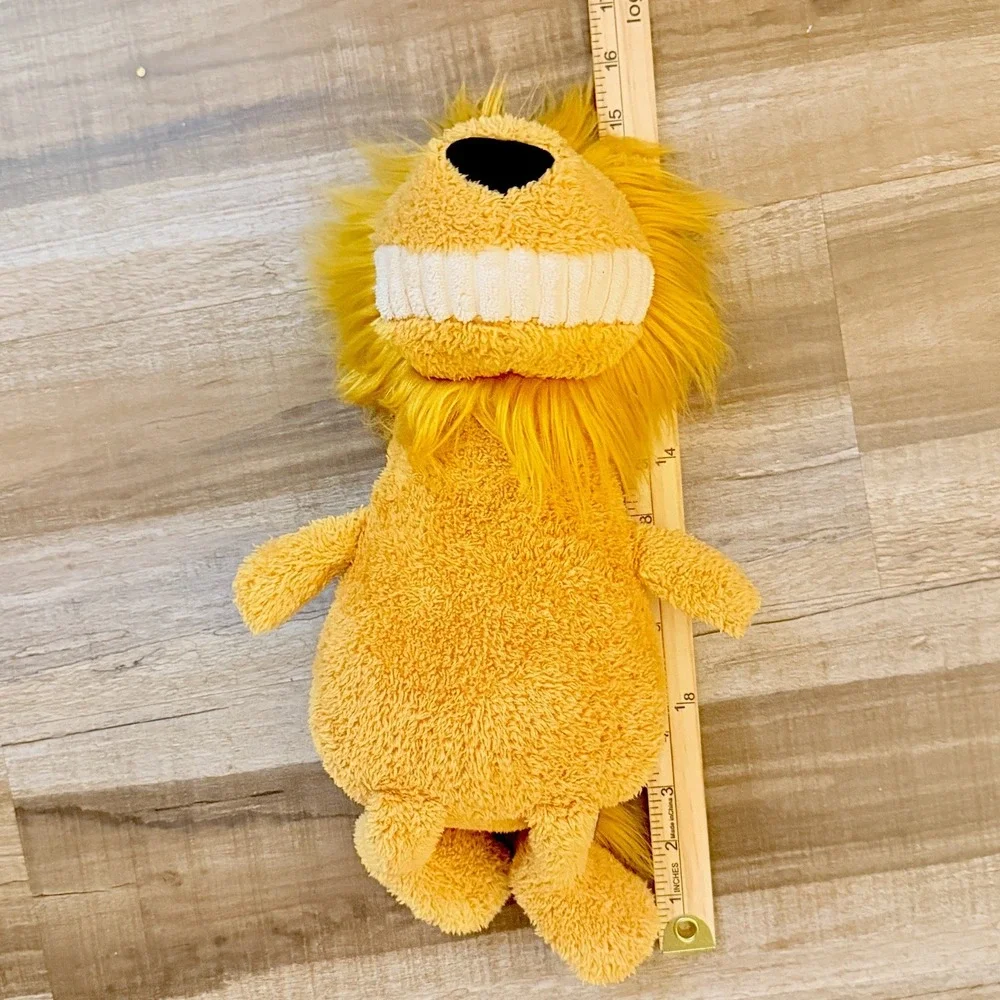 Rare Retired Jellycat Toothy Lion Plush Stuffed Animal Gold 14
